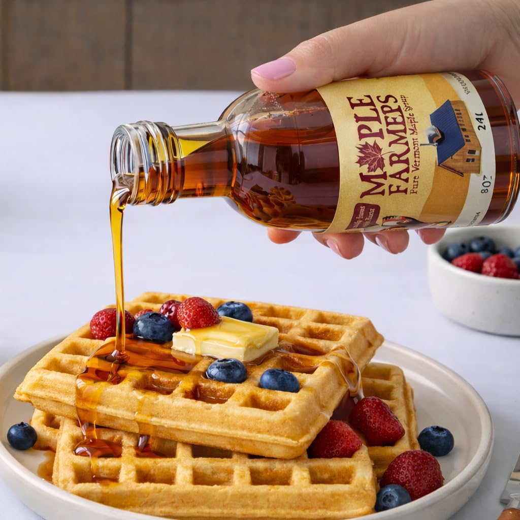 Vermont Maple Syrup Sampler, Pure, Small-Batch from Maple Farmers, Four-pack 8 oz Glass Bottles, Golden, Amber, Dark & Very Dark