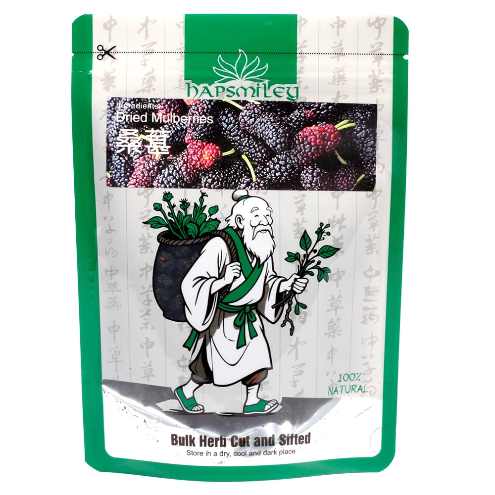Hapsmiley Dried Mulberries (???/sang shen) 100% Natural Dried Traditional Ingredient, Perfect for Culinary Uses and Beverages, Dried Bulk Herb 3.5 oz
