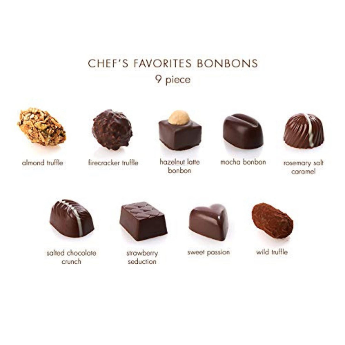 Chuao Chocolatier Chef's Favorites Bonbons Gift Box | Gourmet Assorted Dark & Milk Chocolate Artisan No Preservatives | For Gift Baskets, Christmas