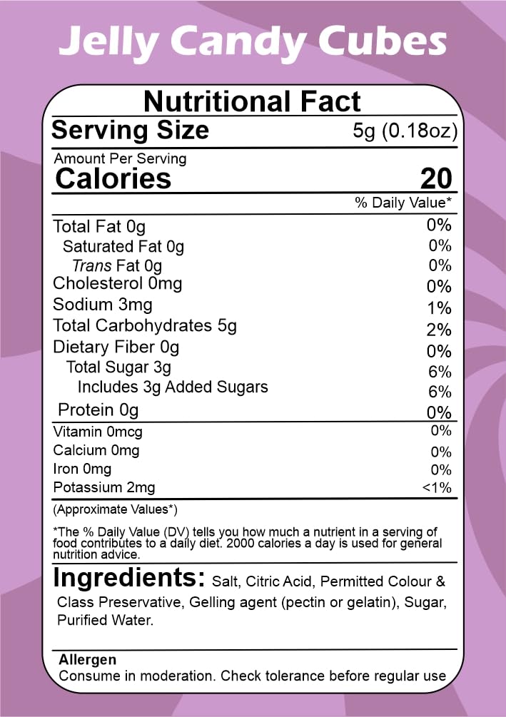 SMIBZE Natural Jelly Candy Cubes 250 GM (Pack of 1) SMIBZE