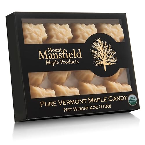 Mount Mansfield Maple Certified Organic Pure Vermont Maple Candy (Quarter Pound)