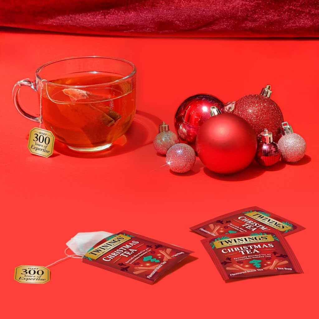 Twinings Christmas Tea - Black Tea Blended with Spicy and Aromatic Clove and Cinnamon, Tea Bags Individually Wrapped, 20 Count Ea (Pack of 2)