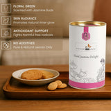 Blossom & Brew Floral Jasmine Delight Darjeeling Green Tea with Pure Jasmine Buds(2.46oz) - Aromatic Whole Leaf Blend from India - Floral Flavor, Low