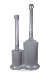 Master Plunger 500 & Toilet Brush Combo Set - Heavy-Duty Gray Toilet Plunger with High-Efficiency Brush and Holder - Durable, Compact Bathroom
