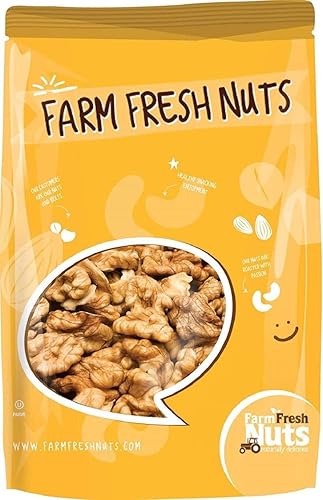 Dry Roasted Unsalted California Walnuts (1 Lb.) - Oven Roasted to Perfection in Small Batches for Added Freshness - Vegan & Keto Friendly - Farm Fresh