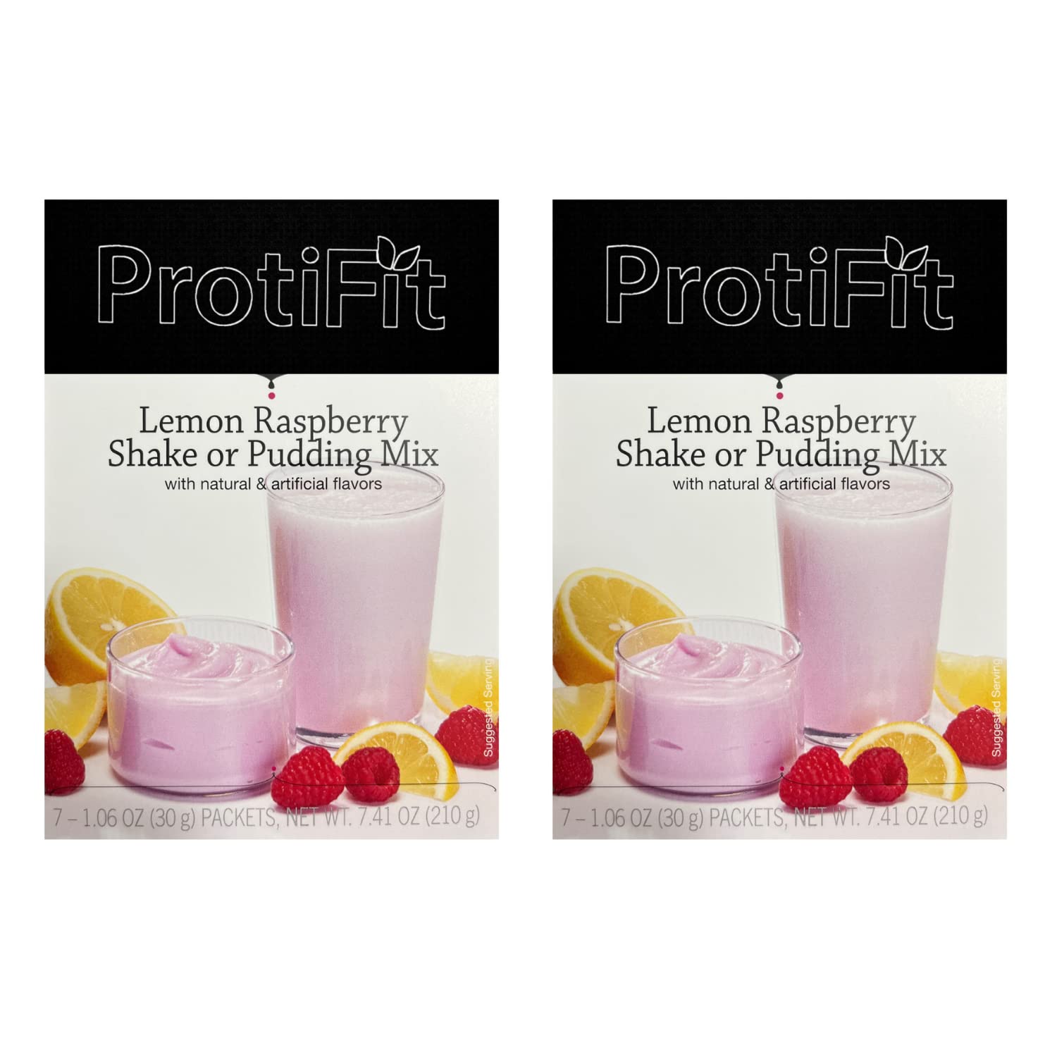 PROTIFIT - High Protein Lemon Raspberry Pudding & Shake Mix 2 Pack, 15g Protein, Low Calorie, Low Fat, Low Carb, Aspartame Free, Idea Protein