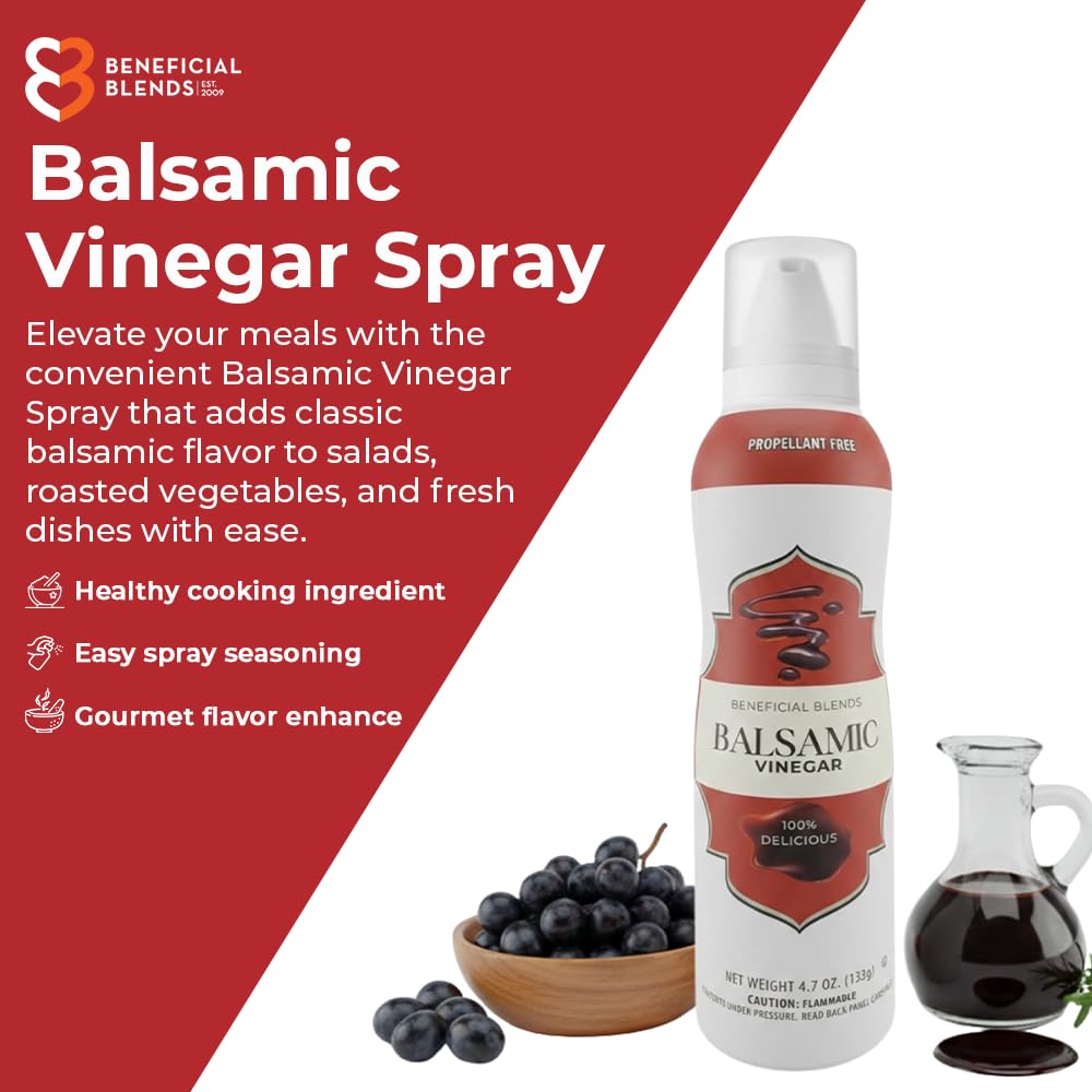 Balsamic Vinegar Spray, 3-Pack, Salad Dressings, Vinaigrettes & Cooking, Marinades & Sauces, No Propellants, Quality Crafted in USA, Net Wt 4.7 oz