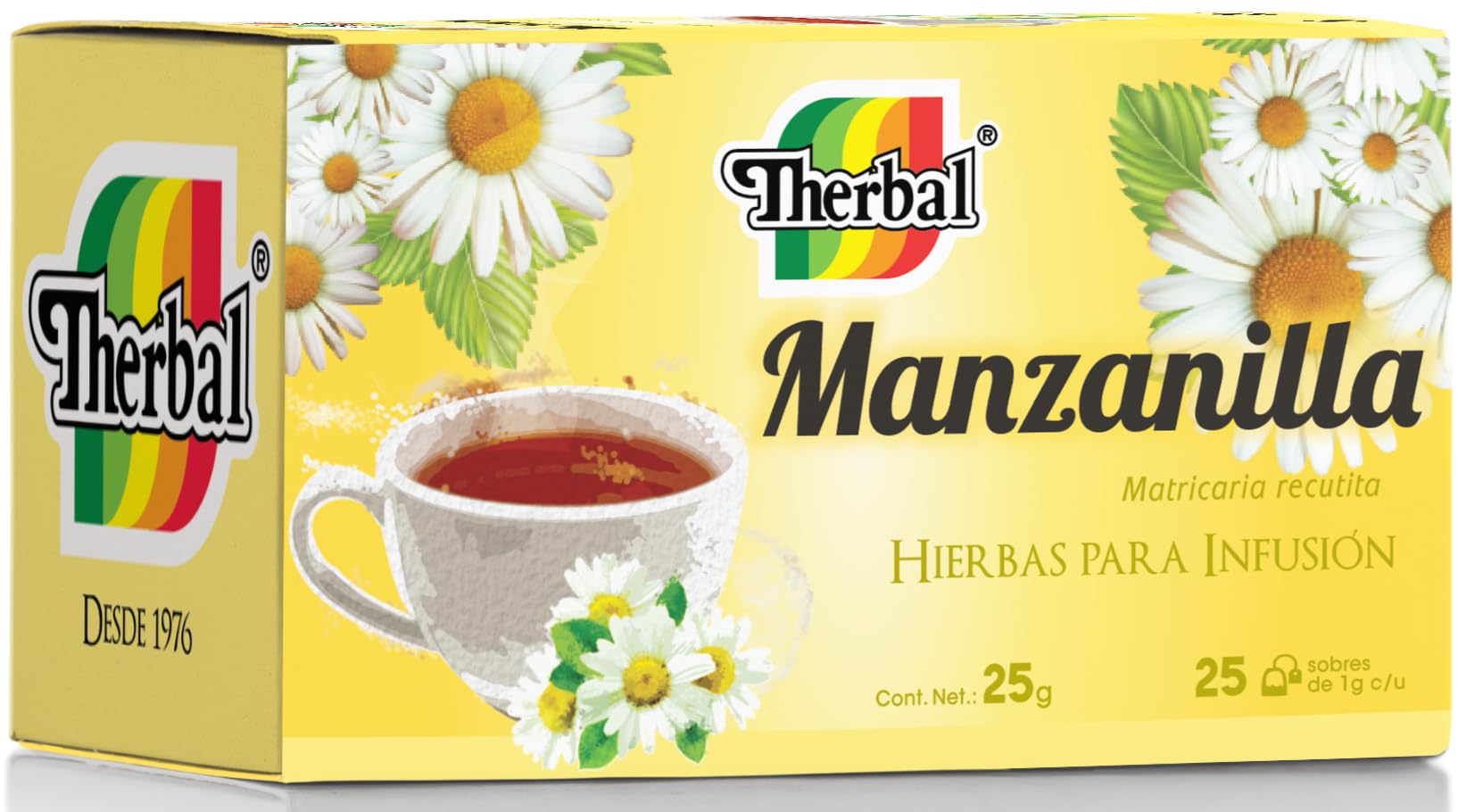 Therbal - Chamomile Tea (25ct) - Té de Manzanilla Sobres de 1g Cada Uno