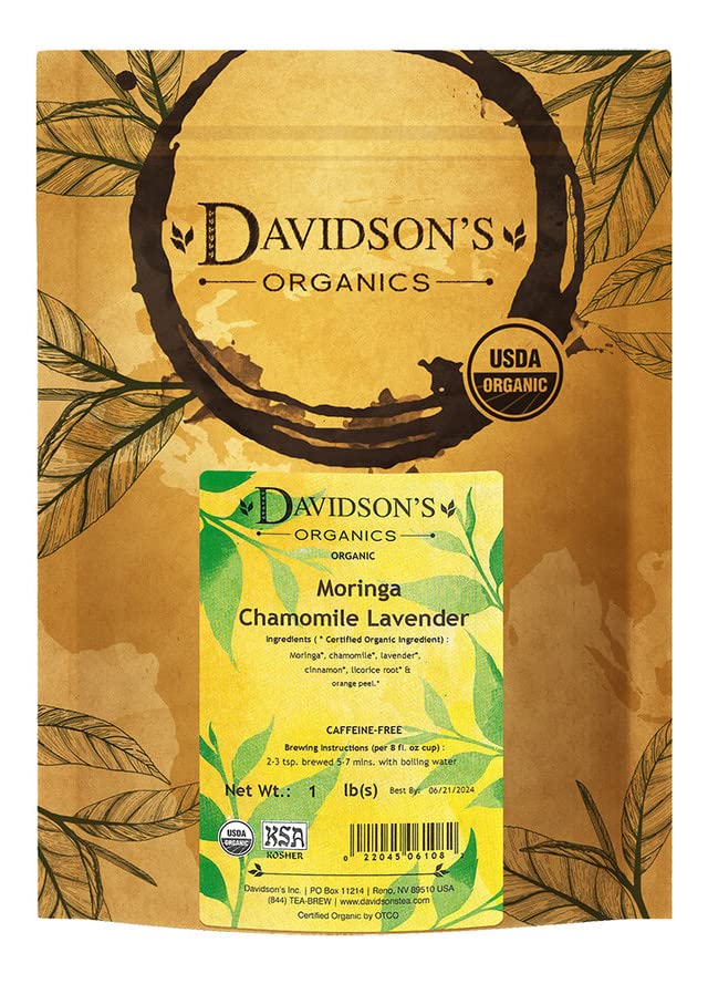 Davidson's Organics, Moringa Chamomile Lavender, Loose Leaf Tea, 16-Ounce Bag