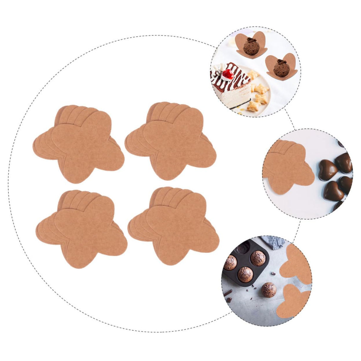 Hoement 50pcs Chocolate Truffle Wrapping Trays Cardboard Compartment Liners for Lightweight Paper Design for Special Occasions and Parties