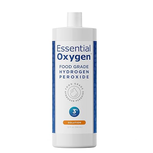 Essential Oxygen Food Grade Hydrogen Peroxide 3%, Natural Cleaner, Refill, 32 Fl Oz