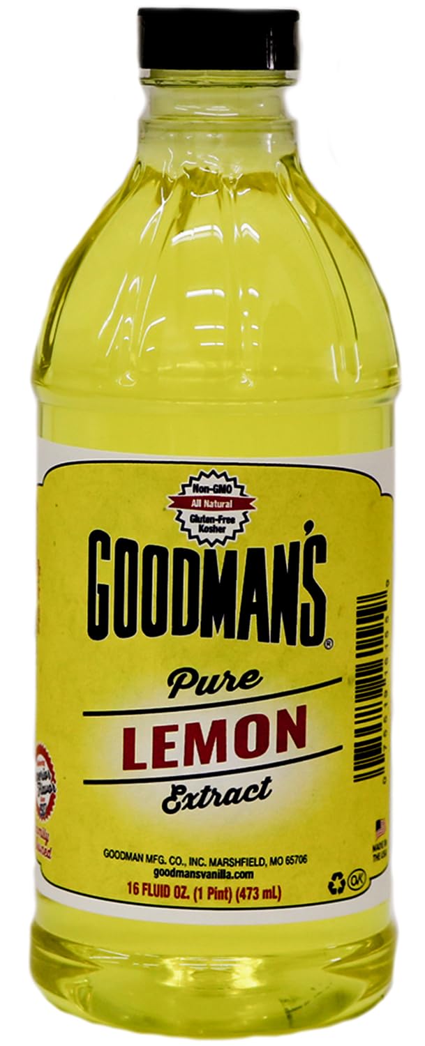 Goodman's Pure Lemon Extract - Pure, Gluten-Free, Non-GMO, Kosher - Flavor Enhancer for Baking, Cooking, and Beverages - Low Carb & Calorie, No