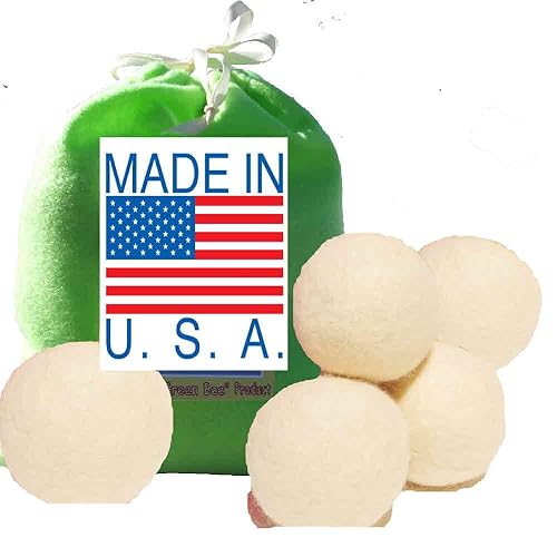 5 Eco-Friendly Wool Dryer Balls -Set of Five 100% Handmade, Natural and Unscented Quality Wool from US Farms