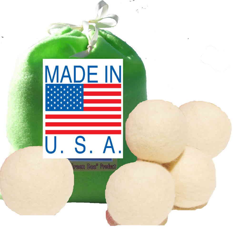 5 Eco-Friendly Wool Dryer Balls -Set of Five 100% Handmade, Natural and Unscented Quality Wool from US Farms