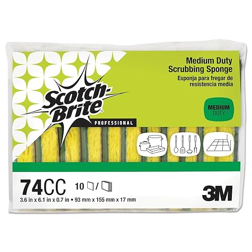 Scotch-Brite Professional Medium-Duty Scrubbing Sponge, 3 1/2 x 6 1/4, 10/Pack
