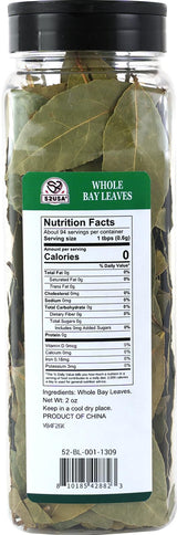 52USA Bay Leaves Whole, 2 oz, Dried Leaf, 100% Natural, Non-GMO Verified, Freshly Packed to Keep Fresh, Laurel Herbs for Cooking, Dried Bay Leaves