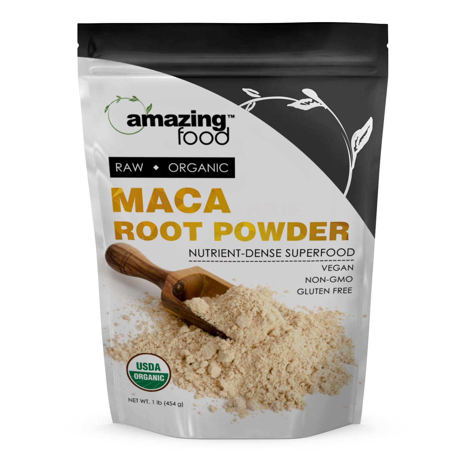 Amazing Food Maca Root Powder | 1 Lb (454 G) | USDA Certified Organic | Vegan | Non-GMO | Gluten-Free | Made in USA