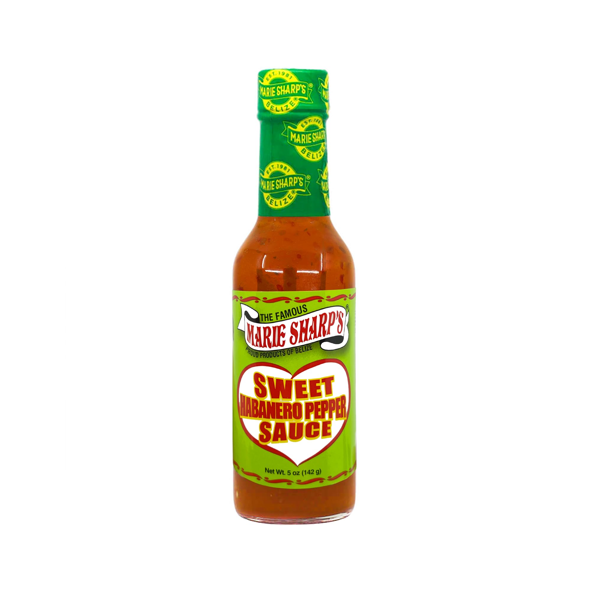 Marie Sharp’s Sweet Habanero Pepper Sauce, 5 oz | Belizean Hot Sauce with Sweet & Spicy Flavor | Perfect for Glazes, Marinades & Dips | All-Natural