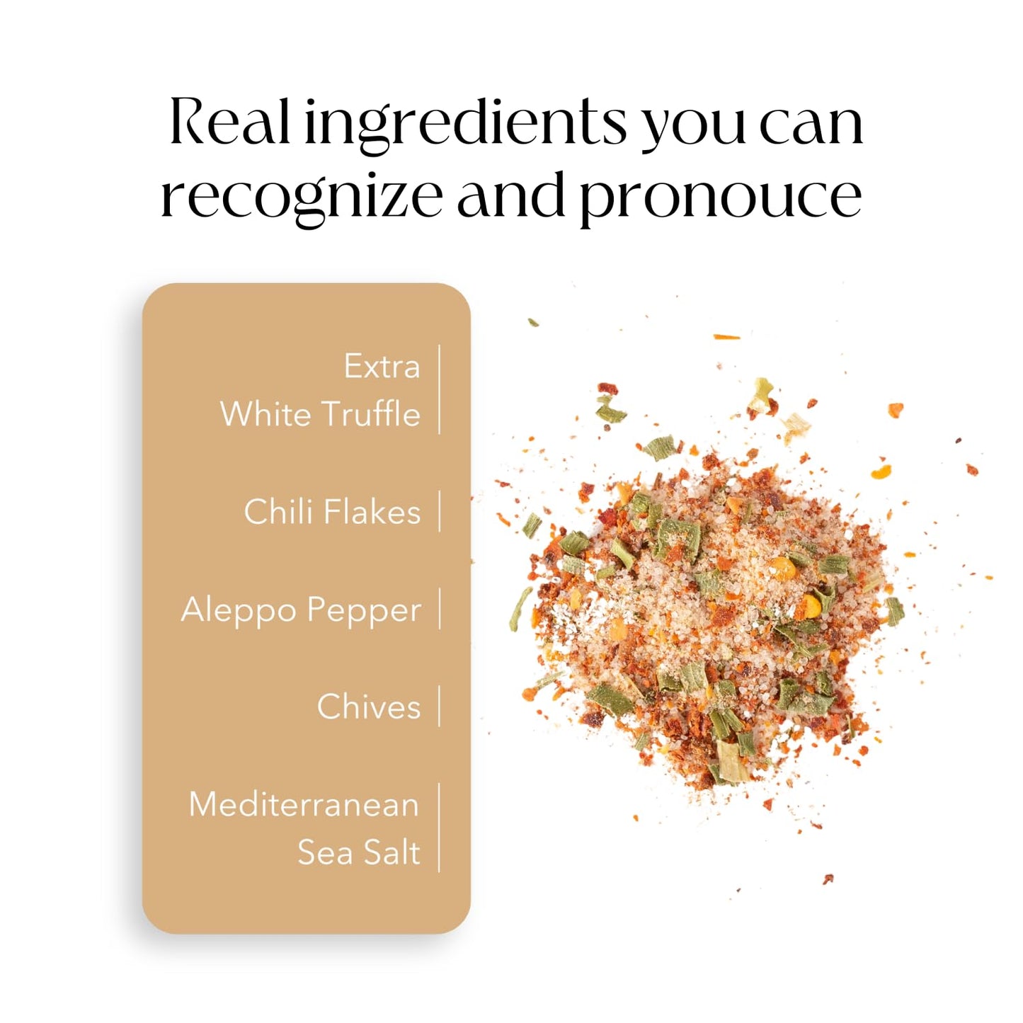 Truffle Salt Blend with Extra White Truffle, Chives, Red Pepper Flakes, Aleppo Pepper, Sea Salt- SydSalt White Truffle Salt - Elevate Popcorn, Eggs