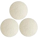 XXL Wool Dryer Balls, 3PCS Natural Fabric Softener, Fluff Laundry Wrinkle Release and Saves Drying Time, Reusable