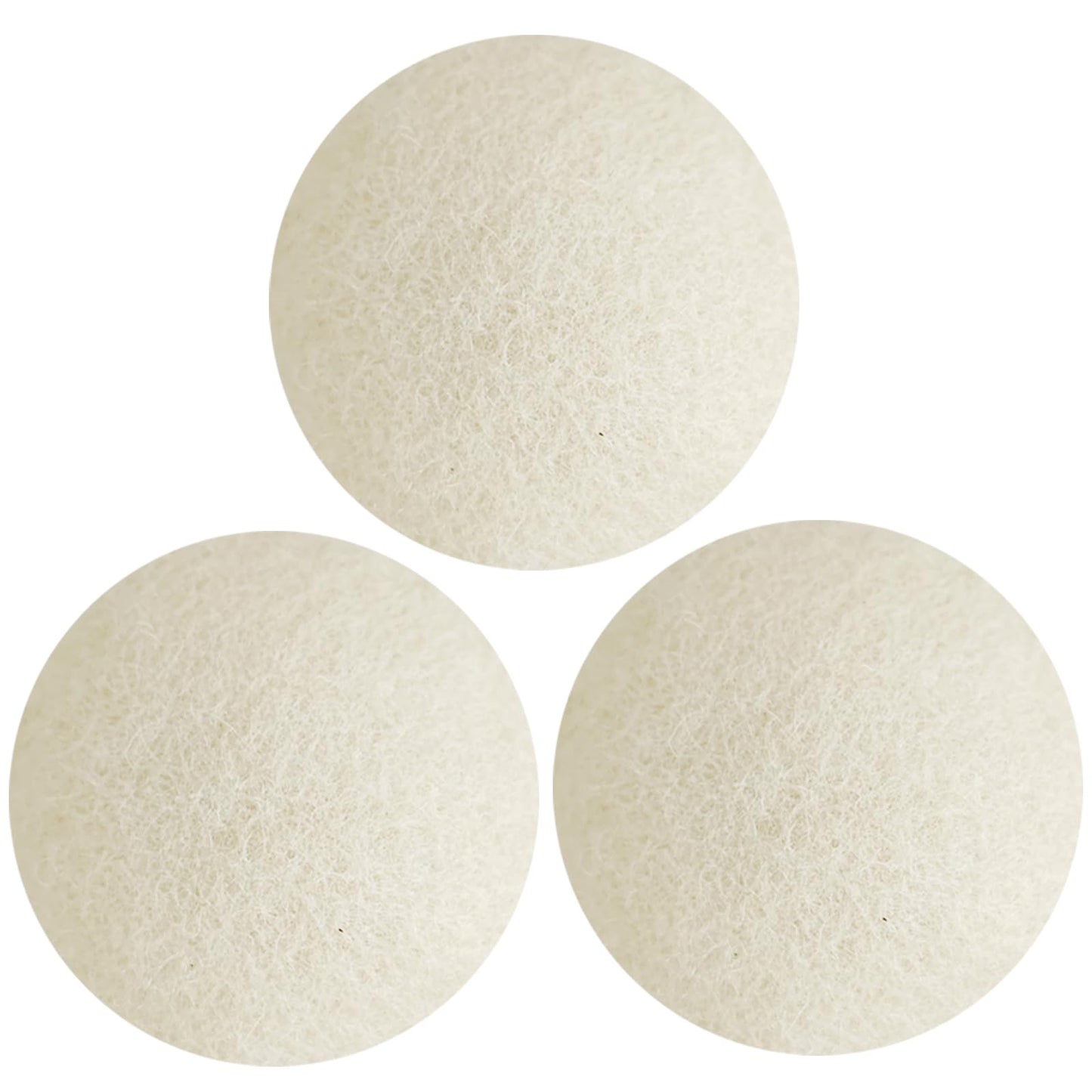 XXL Wool Dryer Balls, 3PCS Natural Fabric Softener, Fluff Laundry Wrinkle Release and Saves Drying Time, Reusable