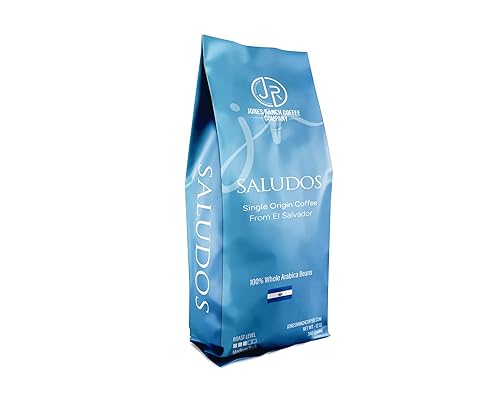 Saludos El Salvador Premium Single-Origin Coffee Chocolate, Nutty & Floral Notes, Medium Roast Gourmet Coffee, Volcanic Shade Grown 12 Oz Whole Beans