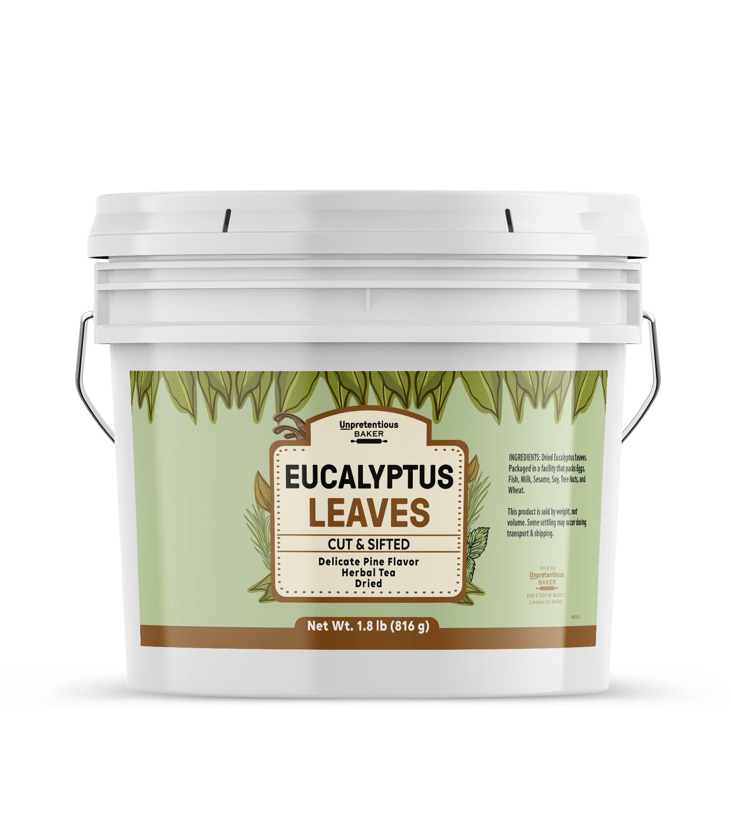 Unpretentious Eucalyptus Leaves, 1 Gallon, Herbal Tea, Cut & Sifted, Dried
