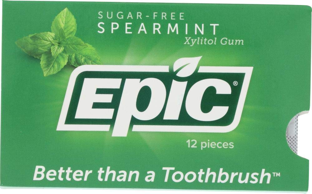EPIC DENTAL Spearmint Gum Blister Card, 12 CT