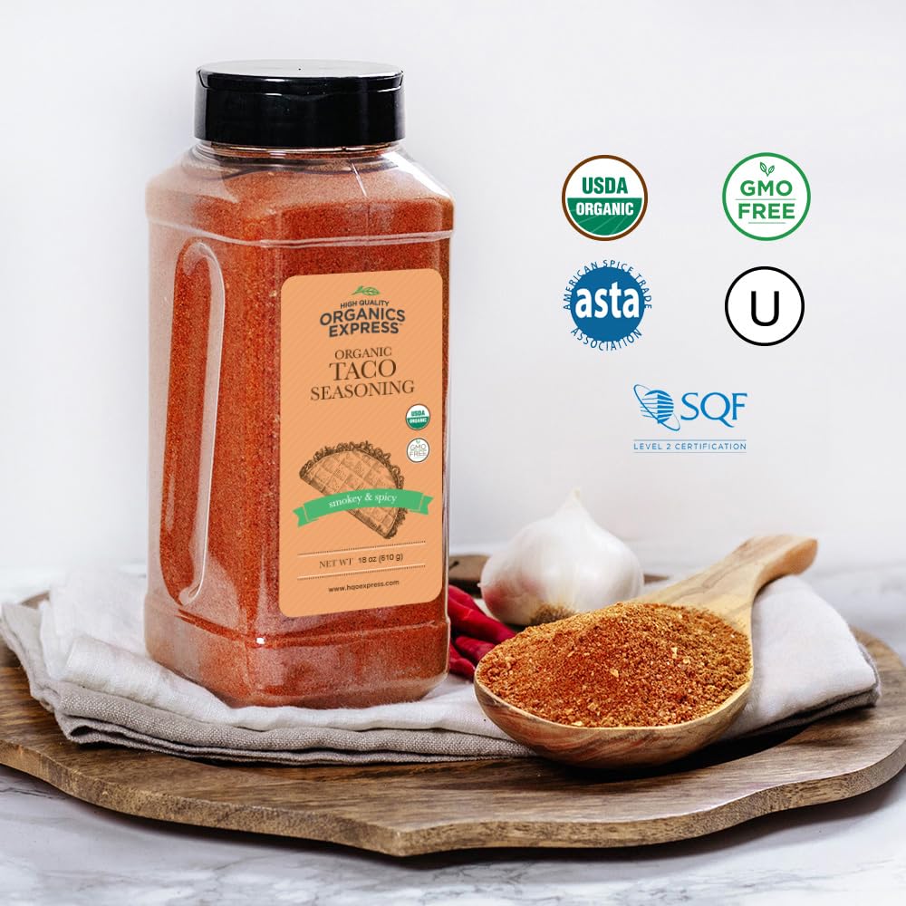 Organic Taco Seasoning - Bold & Authentic Flavor| All-Natural, Gluten-Free & Non-GMO | Perfect for Tacos, Fajitas, Burritos, and Tex-Mex Dishes (18