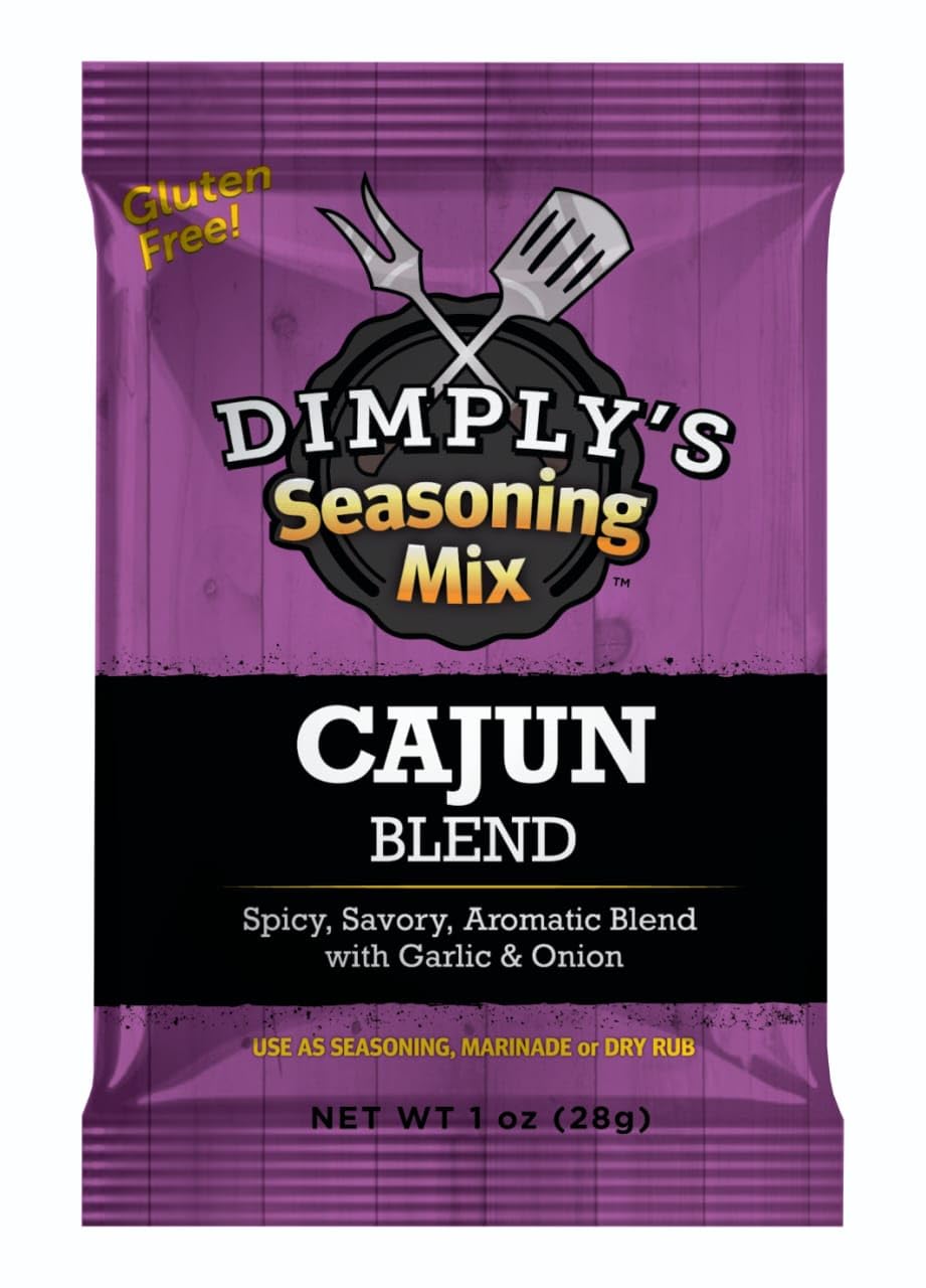 Dimply's Cajun and Jerk Seasoning Mix, Marinade and Dry Rub Perfect for Chicken, Meat, Vegetables, Tofu - Gluten Free, Preservative Free and MSG Free