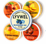 LyvWel Caffeine Dip Pouches| Nootropic Energy| Variety Pack Caffeine Pouches, 5 Flavors - Pineapple Crush, Mango Crush, Cherry Blast, Peach Iced Tea
