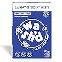 Wash'd Laundry Detergent Sheets - Baby & Sensitive Skin Safe - Hypoallergenic Unscented Free and Clear - Stain Fighting Enzymes - Plastic Free Travel