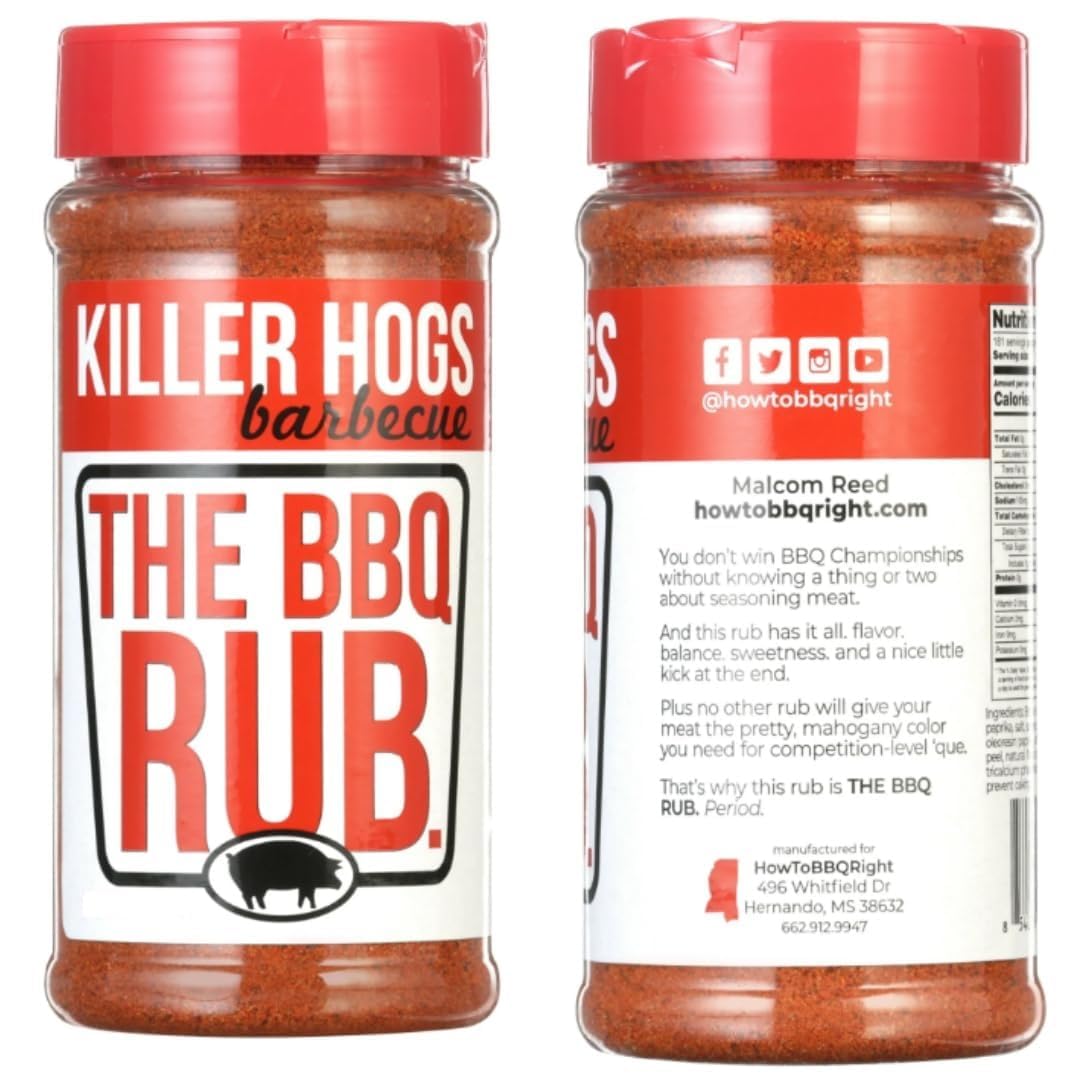 Kiler Hog BBQ Rub Seasoning - Premium Barbecue Dry Rub for Beef, Steak, Burgers, Pork & Chicken | Bold Flavor & Perfect Bark | 11 oz Each (Pack of 2)
