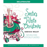Barnie's Coffee Santa's White Christmas Decaf Ground Coffee with Coconut Sweet Caramel and Warm Vanilla Flavors, Medium Roasted Arabica Beans, 12 oz
