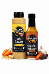 Hot Sauce & Mustard Bundel by Fresco Sauce 2 pack - Flavorful - All Natural- Vegan - Gluten Free - 5 fl oz … (Habanero Duet 2 Pack)