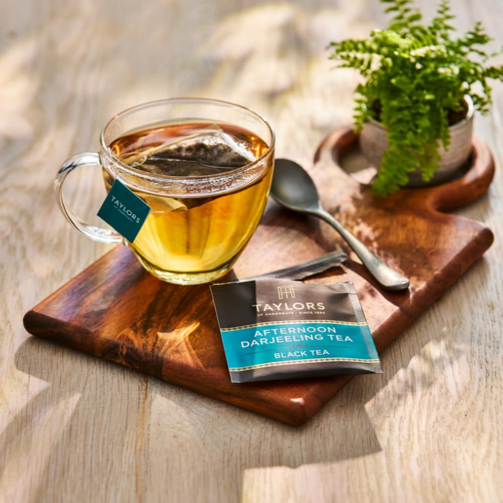 Taylors of Harrogate Afternoon Darjeeling, Black Tea, Individually Wrapped Bags 20 Count (Pack of 6), Delicate, Sweet & Floral, Caffeinated, Enjoy Hot