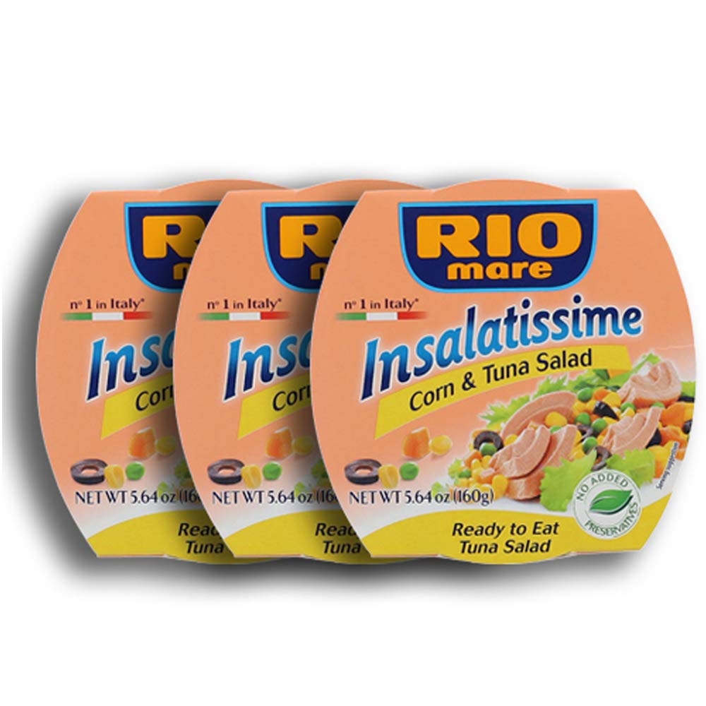 Rio Mare Corn & Tuna Salad, 5.64 Ounce Tin, Pack of 3