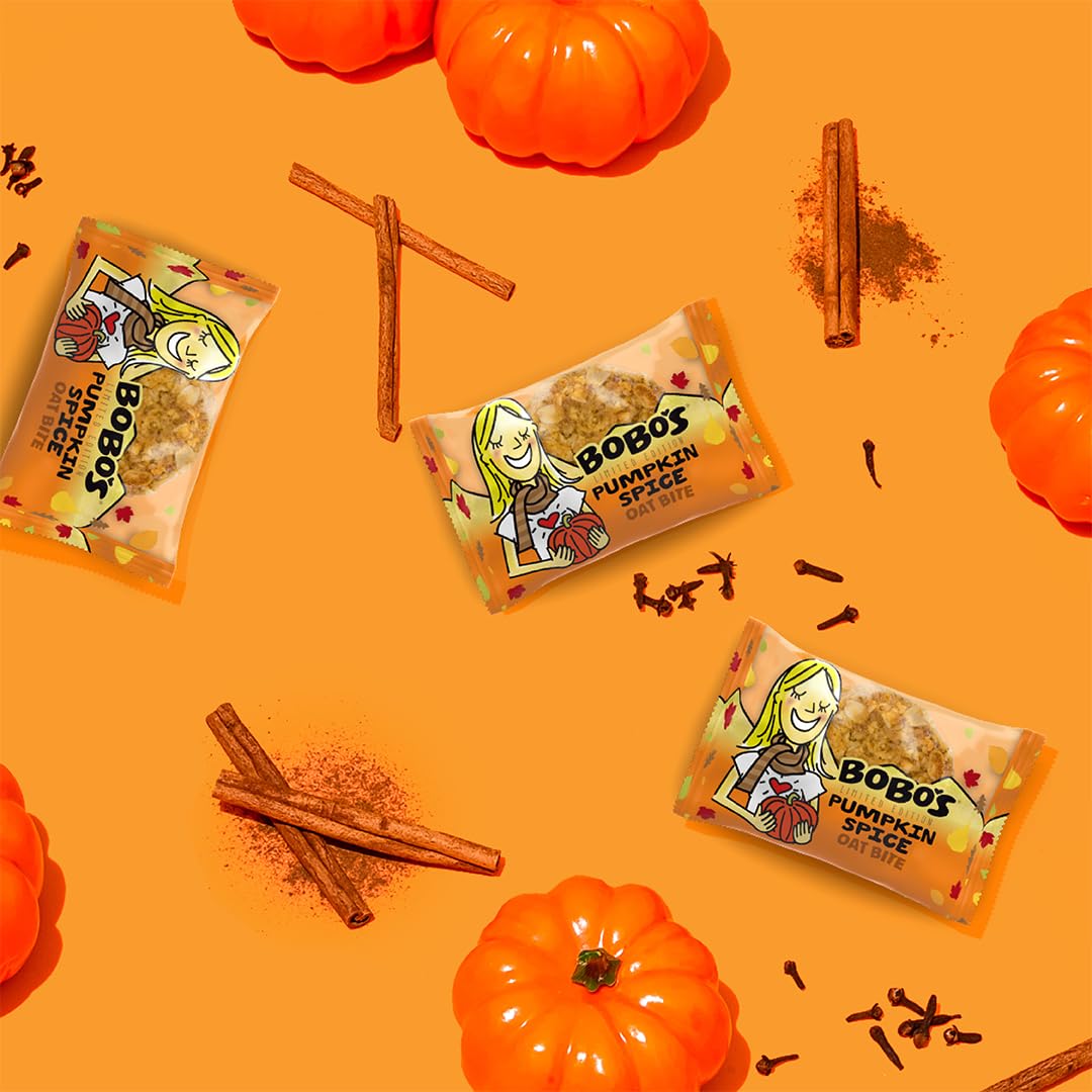 Bobo's Pumpkin Spice Oat Bite, 30 Pack (1.3 oz Each), Healthy Gluten-Free Snack