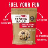simplyFUEL Whole-Food Protein Balls (Peanut Butter Chocolate Coconut Fusion) - 8 g High-Protein, Gluten-Free, Healthy Snack for Adults & Kids - 9.6 oz