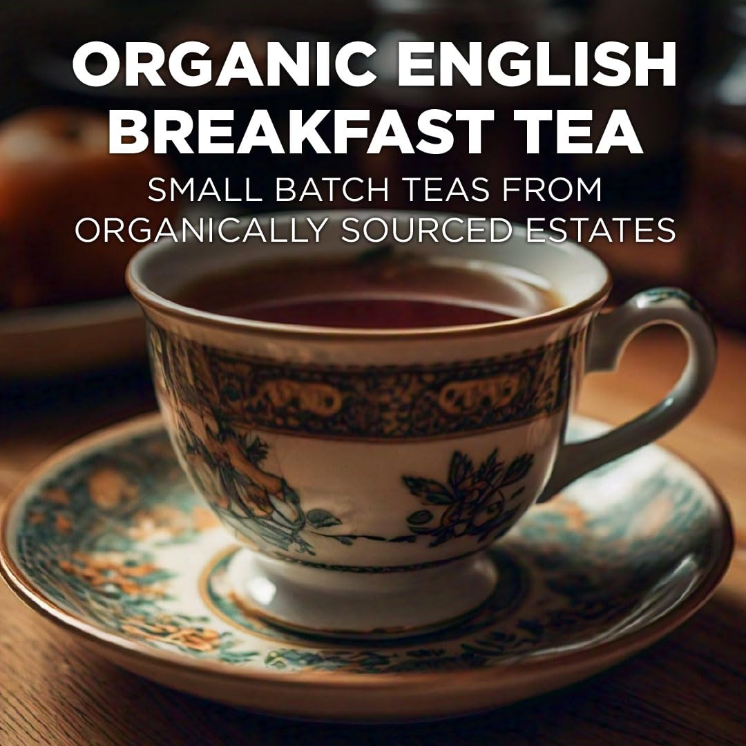 Maud's Organic English Breakfast Black Tea Pods, 48 ct, Single Serve Pods - 100% Gourmet Blended Tea Leaves, Compatible with Keurig K Cups Maker