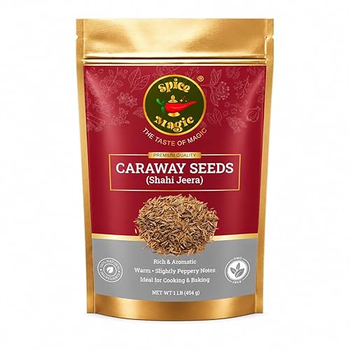 Spice Magic Caraway Seeds 1 lb (454 g) | 100% Natural, Non-GMO, Vegan | Fresh & Aromatic Spice for Pickles, Sauces, Rye Bread Baking, Cooking