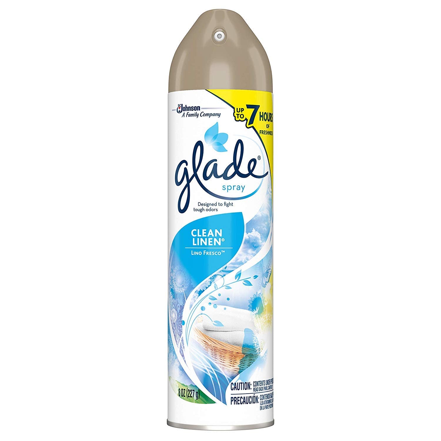 Glade Air Freshener Spray 8 Oz Collection 4 Flavors: Lavender & Peach Blossom, Hawaiian Breeze, Clean Linen & Apple Cinnamon. Pack of 4.