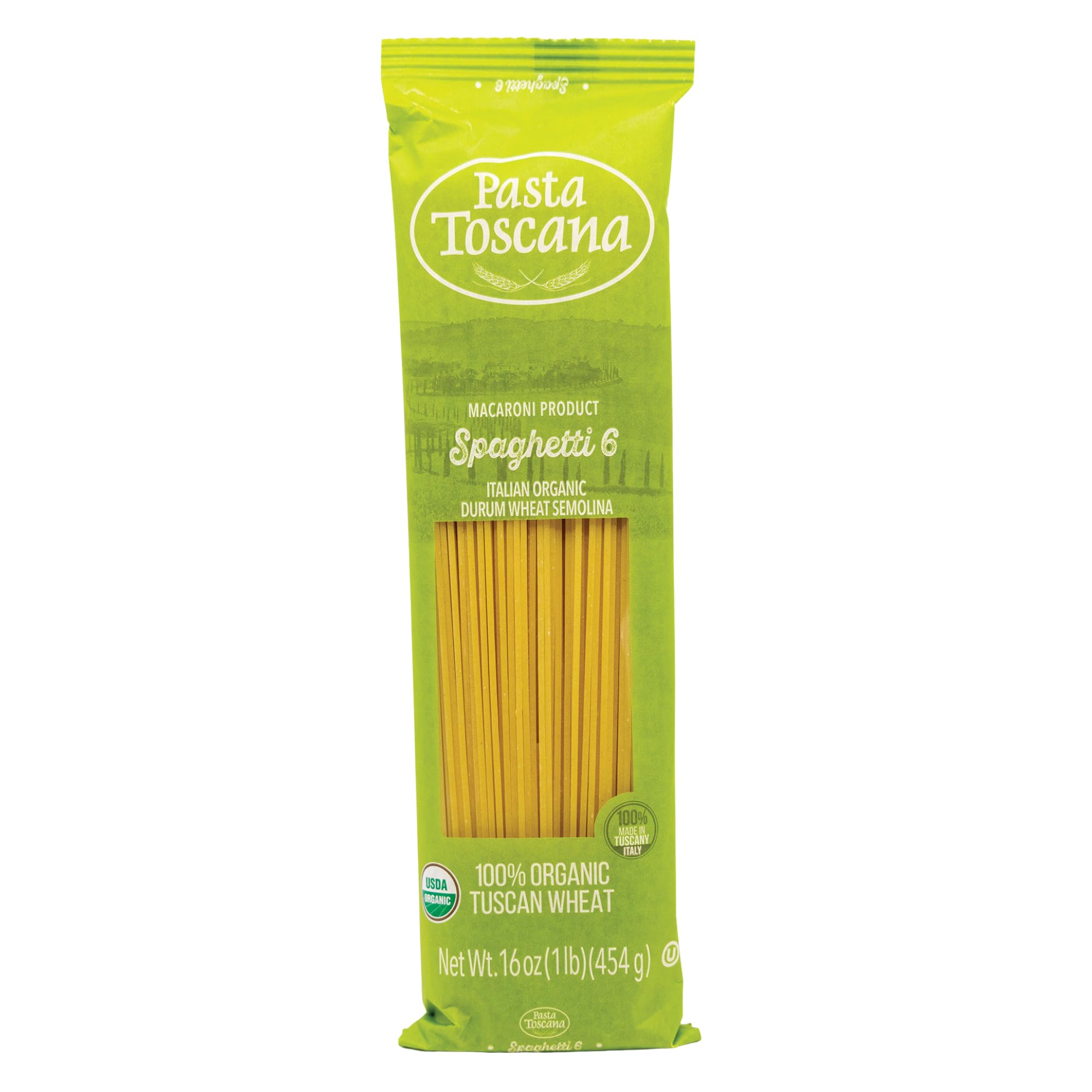 Pasta Toscana Italian Organic Pasta | Organic Tuscan Wheat | Italian Organic Durum Wheat Semolina, 16 oz (Pack of 3, Spaghetti)
