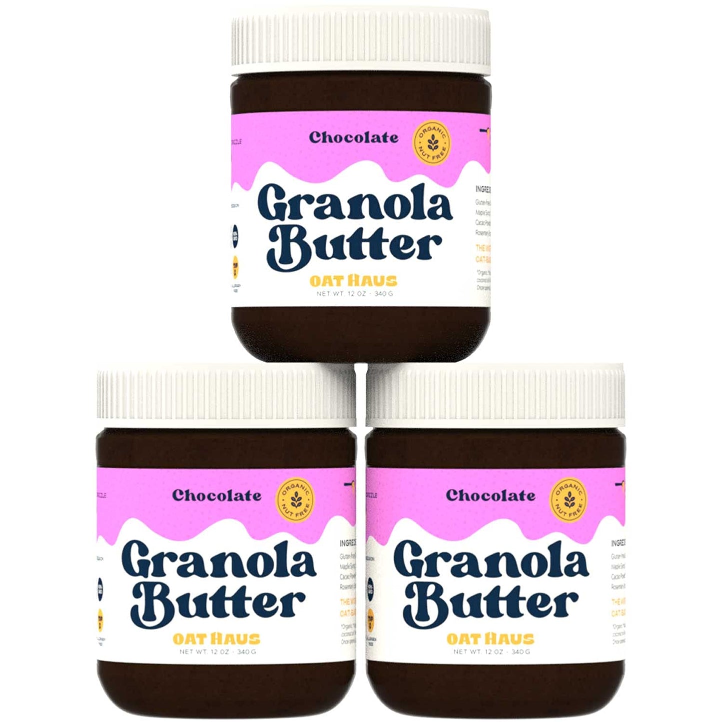 Oat Haus Organic Chocolate Granola Butter | Peanut-free, Almond (Tree-Nut) Free, & School-Safe (Top 8 Allergen Free) | Sunflower Seed & Hazelnut