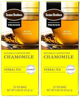 Farmer Brothers Premium Chamomile Herbal Tea, Naturally No Caffeine, Mild & Calming, 25 Count (Pack of 2)