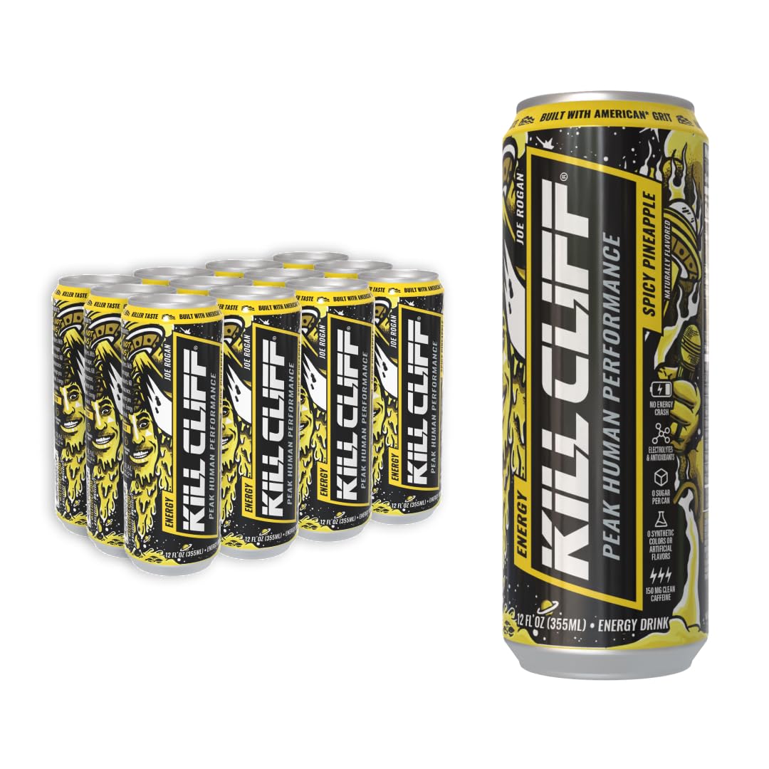 Kill Cliff Energy Drink - Sugar Free - Joe Rogan Spicy Pineapple 12oz 12 PK