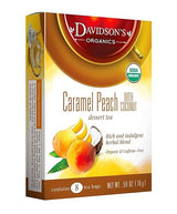 Davidson's Organics, Caramel Peach with Coconut, 8-count Tea Bags, Pack of 12