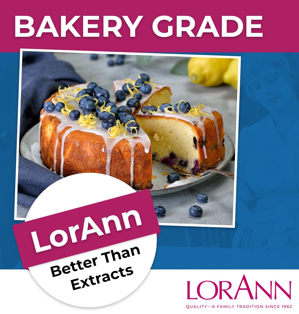 LorAnn Oils Blueberry Bakery Emulsion: True Essence, Ideal for Boosting Fruit Tones in Cakes, Cookies & Desserts, Gluten-Free, Keto-Friendly, Extract
