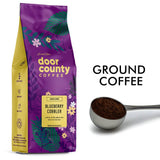 Door County Coffee Blueberry Cobbler, Flavored Ground - 8 oz Bag - Spring & Summer Seasonal - Medium Roast - 100% Specialty Arabica - Blueberry