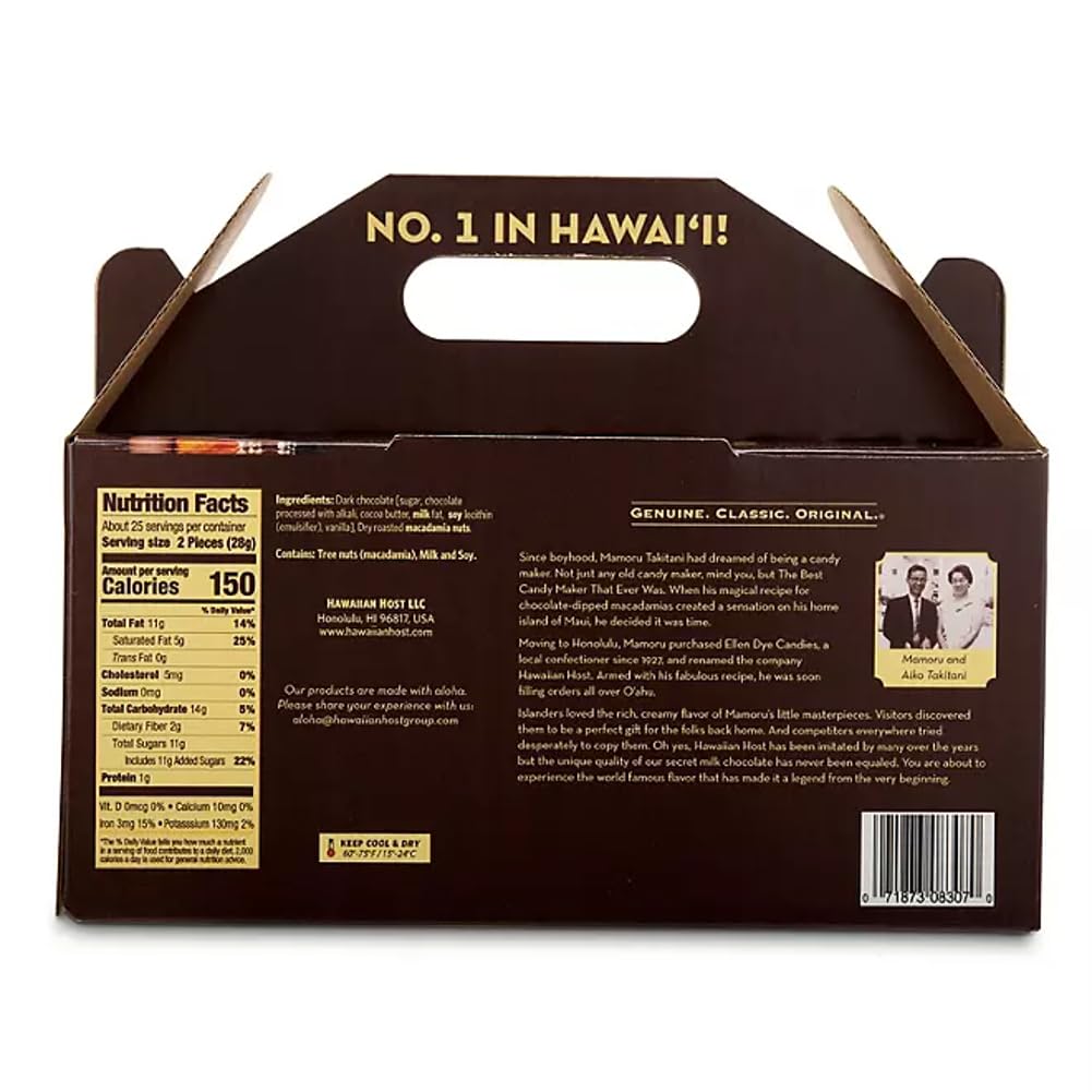 Hawaiian Host AlohaMacs Dark Chocolate Macadamia Nuts - Premium Hawaiian Easter & Mother's Day Gift - 5 Box Tote (25oz Total)